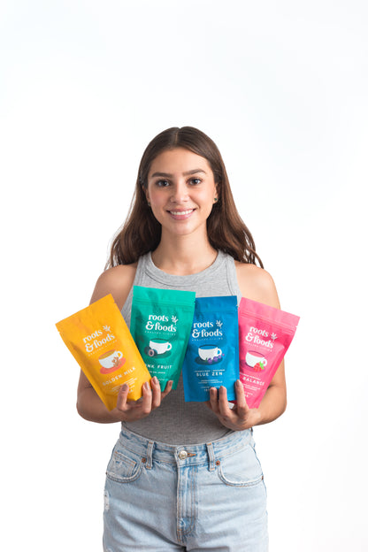 Golden Milk, BlueZen, Pink Balance y Monk Fruit conoce nuestra linea de bebidas funcionales